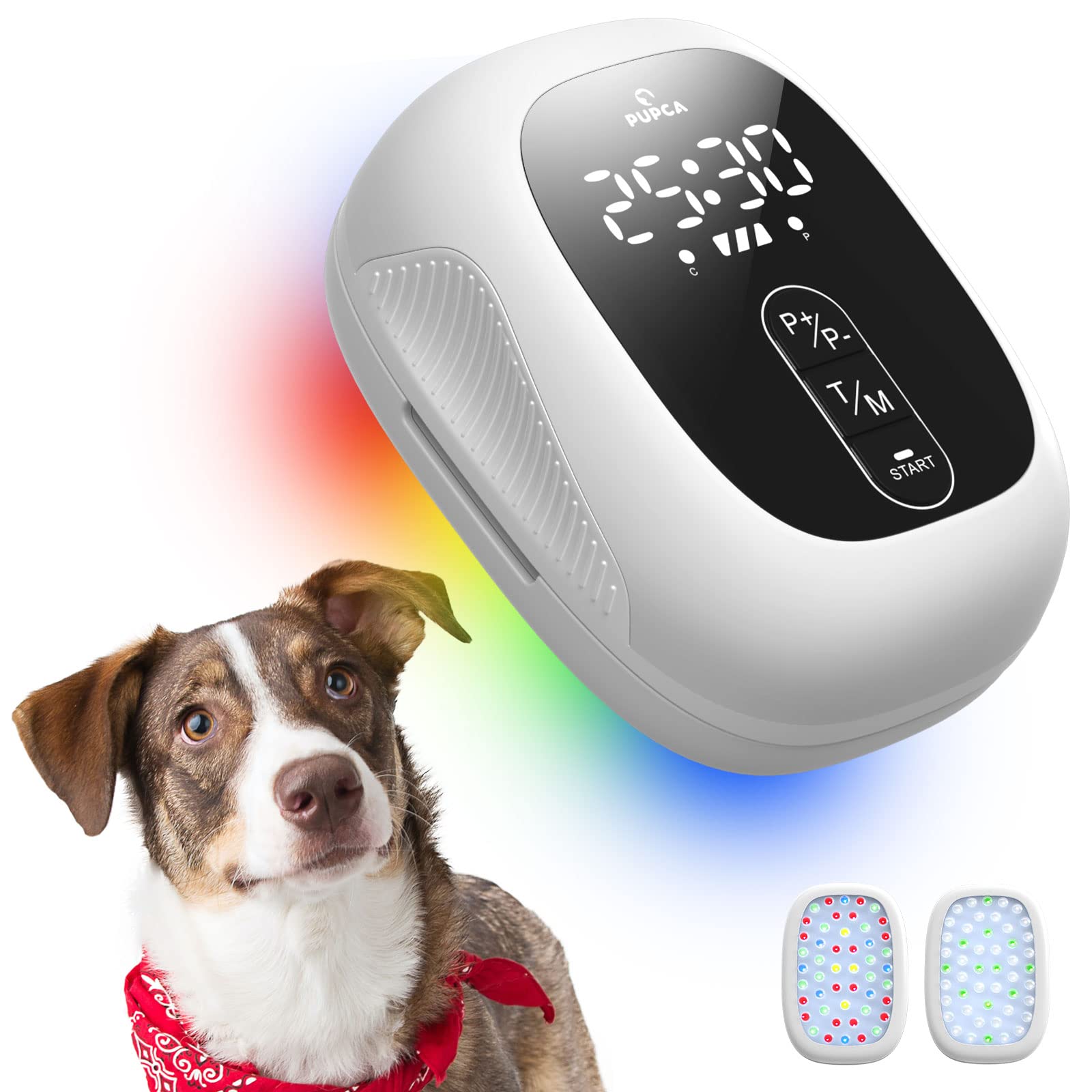 PUPCA terapia de luz roja para perros con cabezales duales, ideal para uso en casa