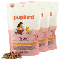 Pupford bocaditos-entrenamiento pollo 4 onzas 3-pack: recompensa rápida para sesiones.