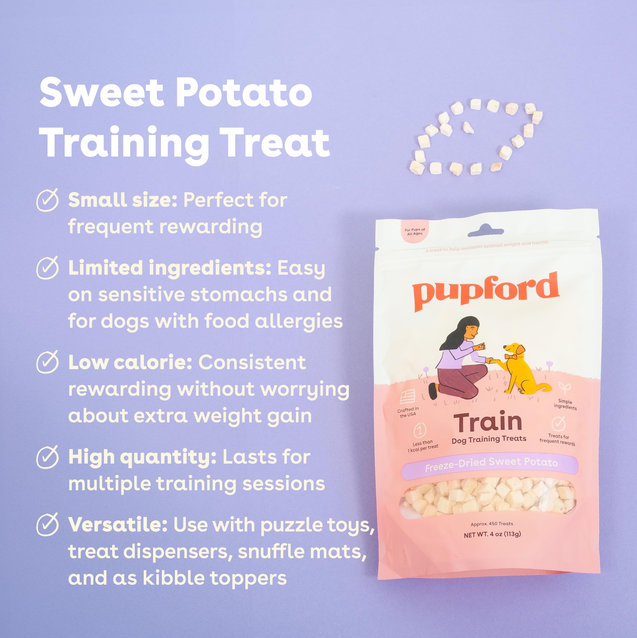 Pupford bocaditos entrenamiento tamaño muy pequeños para sesiones cortas.