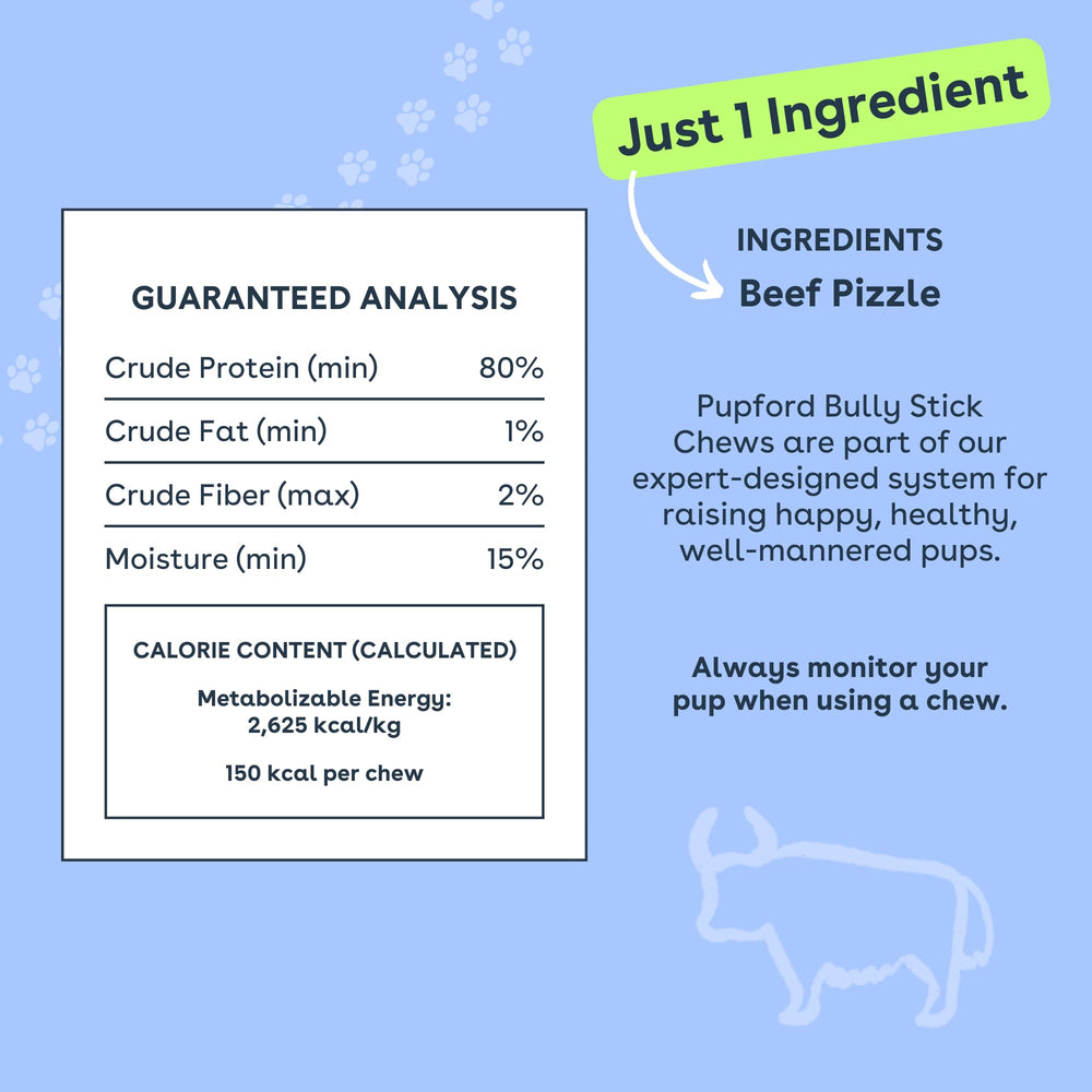 Pupford Bully Sticks para cachorros y perros, adecuado para todas las edades.