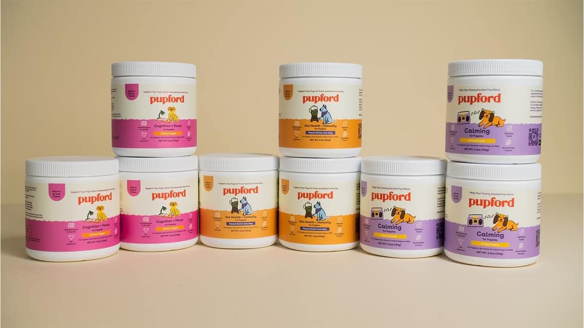 Pupford Calm listo para dosis diaria, ideal para dueños ocupados.
