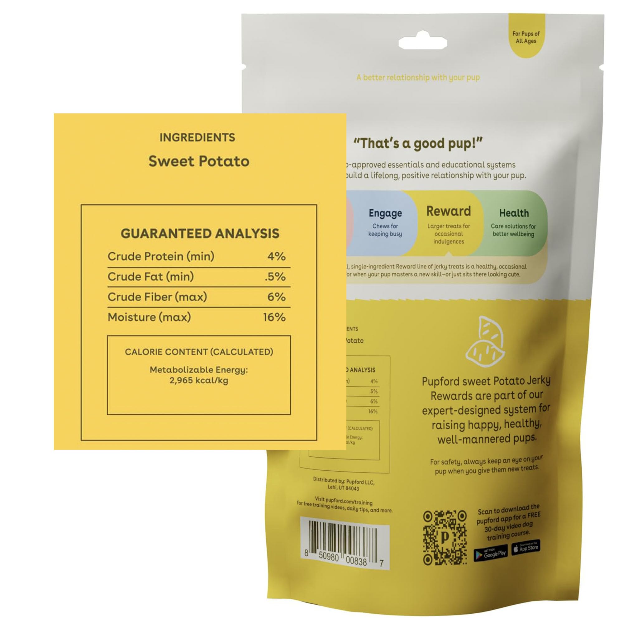 Pupford jerky ingrediente unico: snack natural de un solo ingrediente para perros