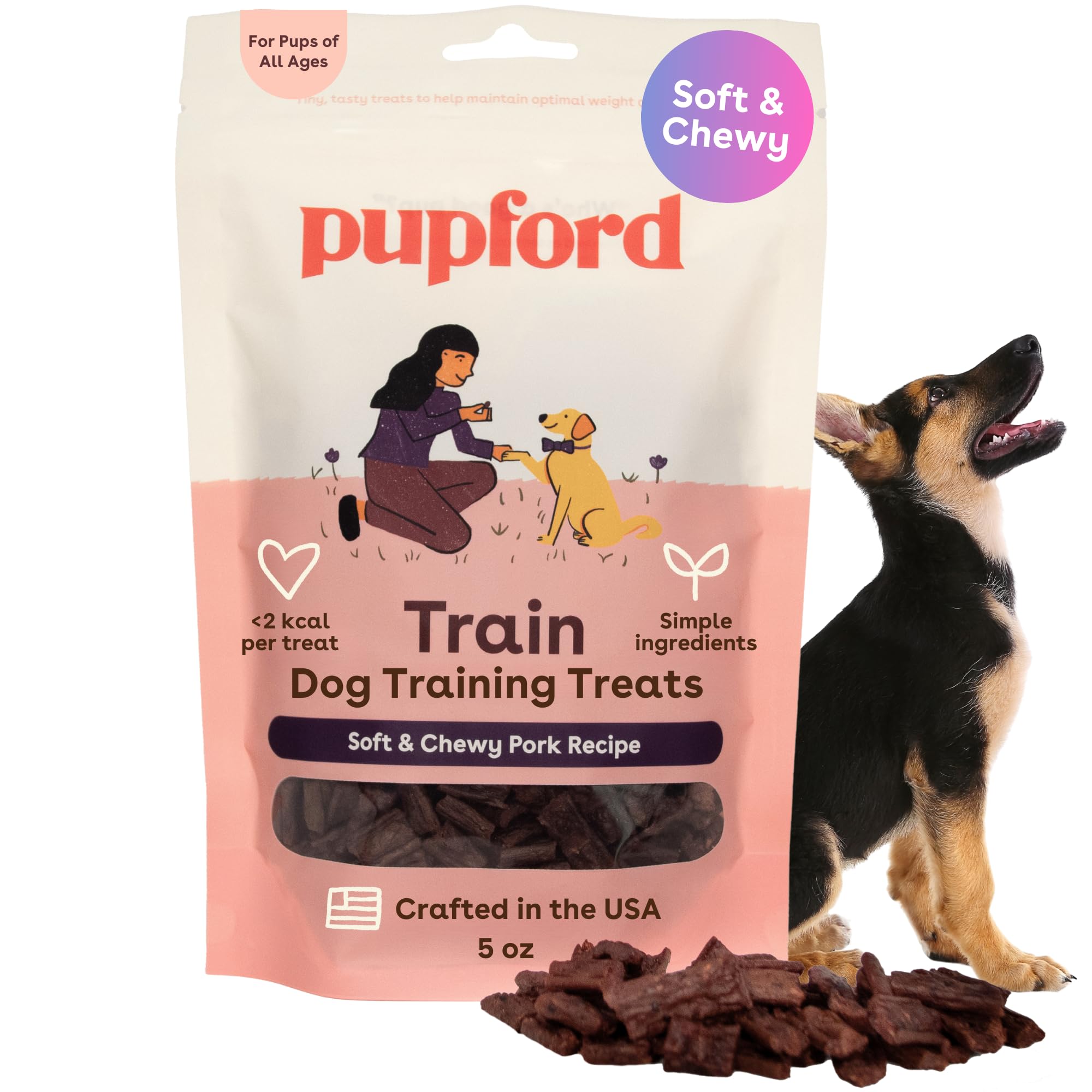 Pupford Premios blandos para entrenamiento de perros en envase cómodo.