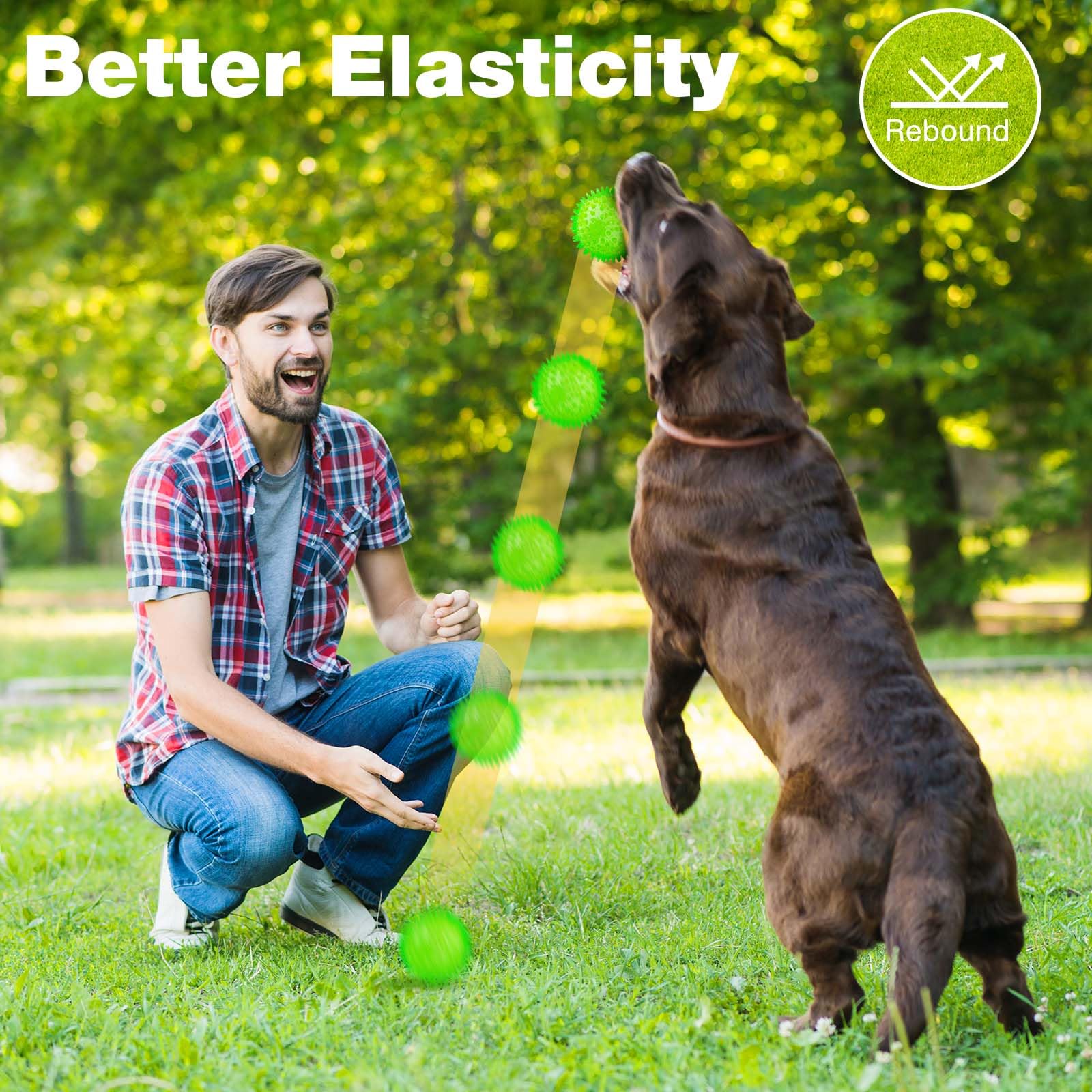 PUPTILY pack de 6 pelotas para cachorros, colores brillantes