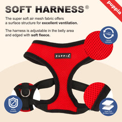 Puppia arnés suave, cuello acolchado para caminatas más confortables.