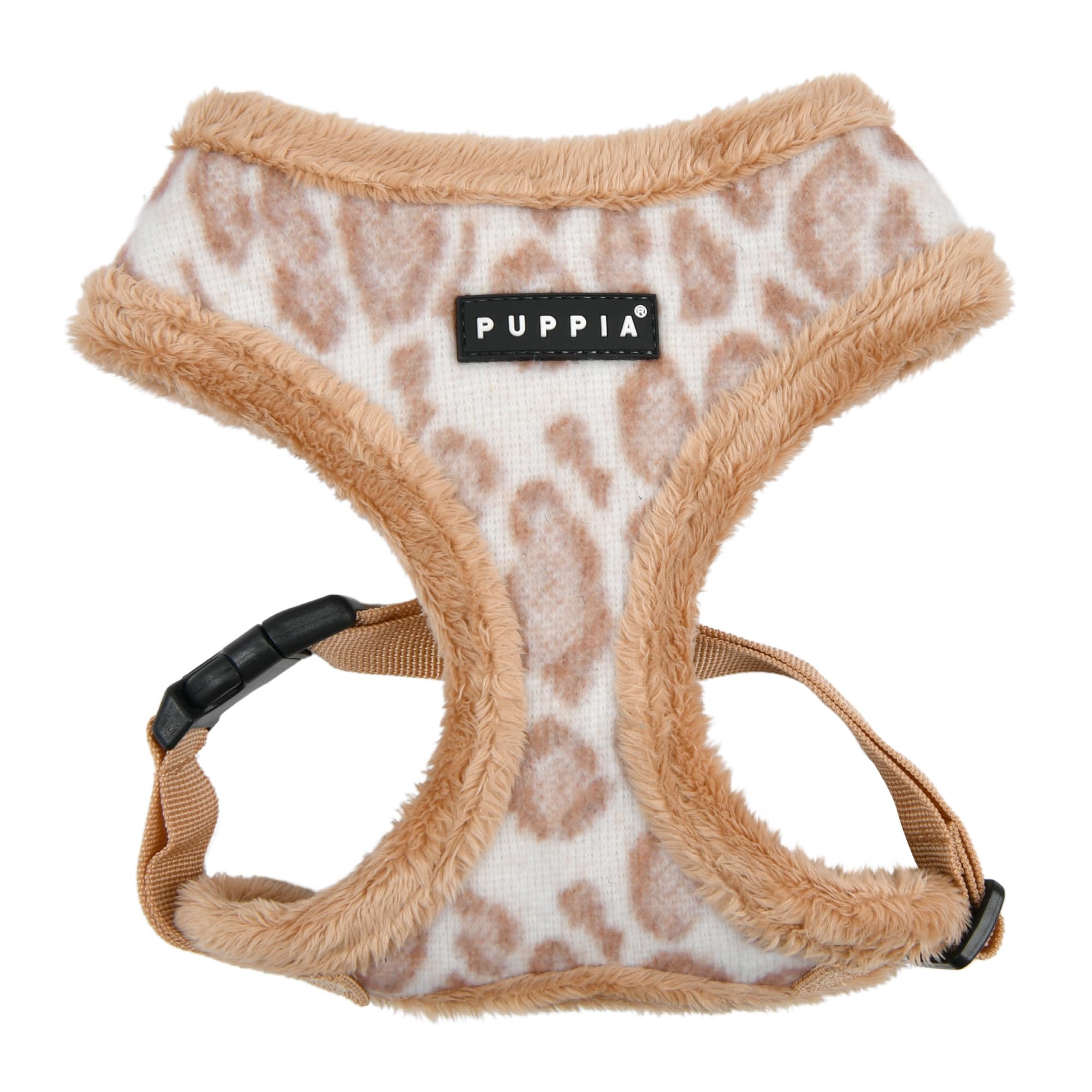 Arnés Puppia Kovo para paseos invernales, diseño de cabeza con Leopardo Beige.