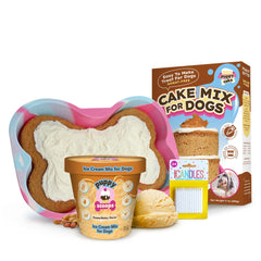 Puppy Cake pastel para perros en mesa de celebración, ideal para cumpleaños caninos