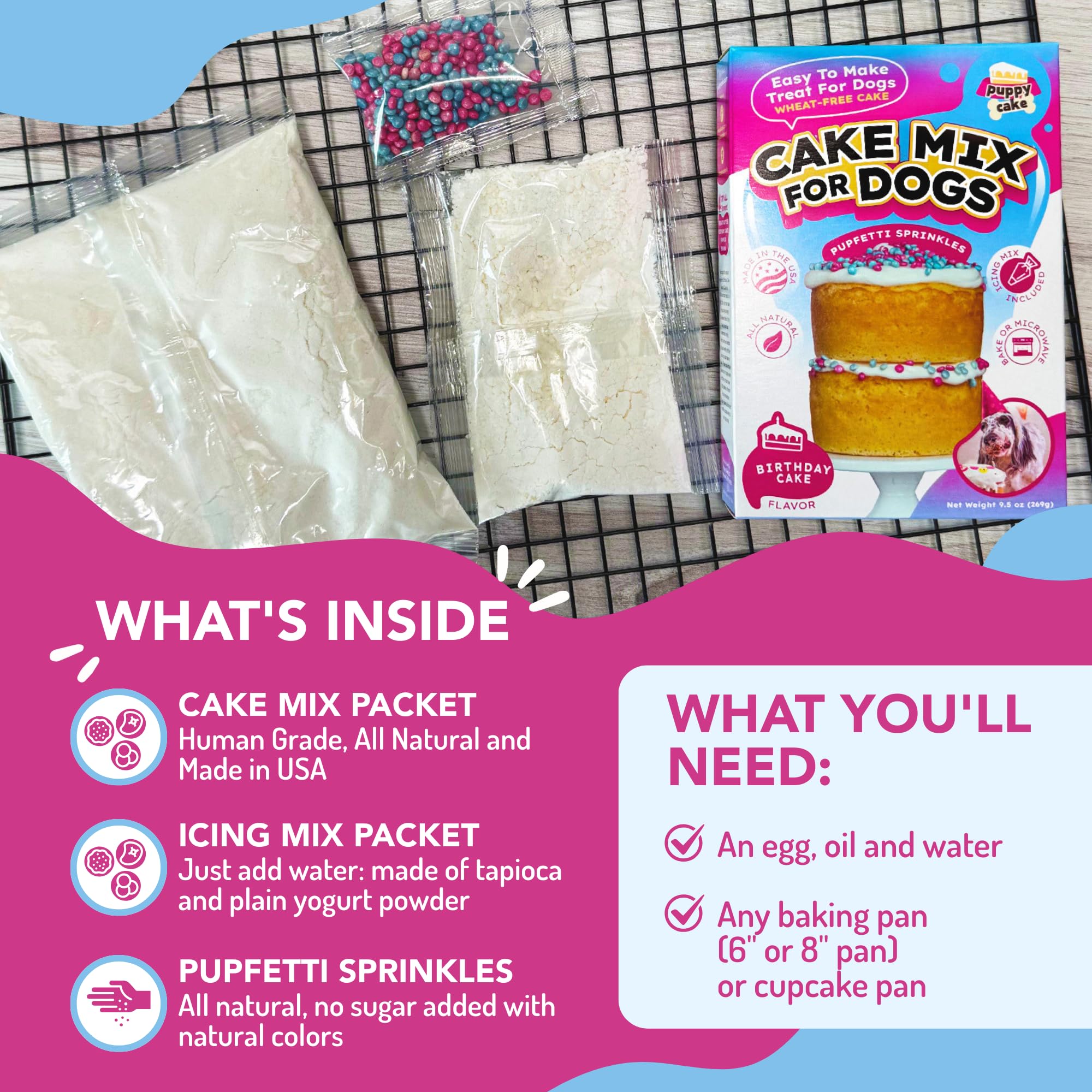 Textura esponjosa del pastel Puppy Cake tras hornear
