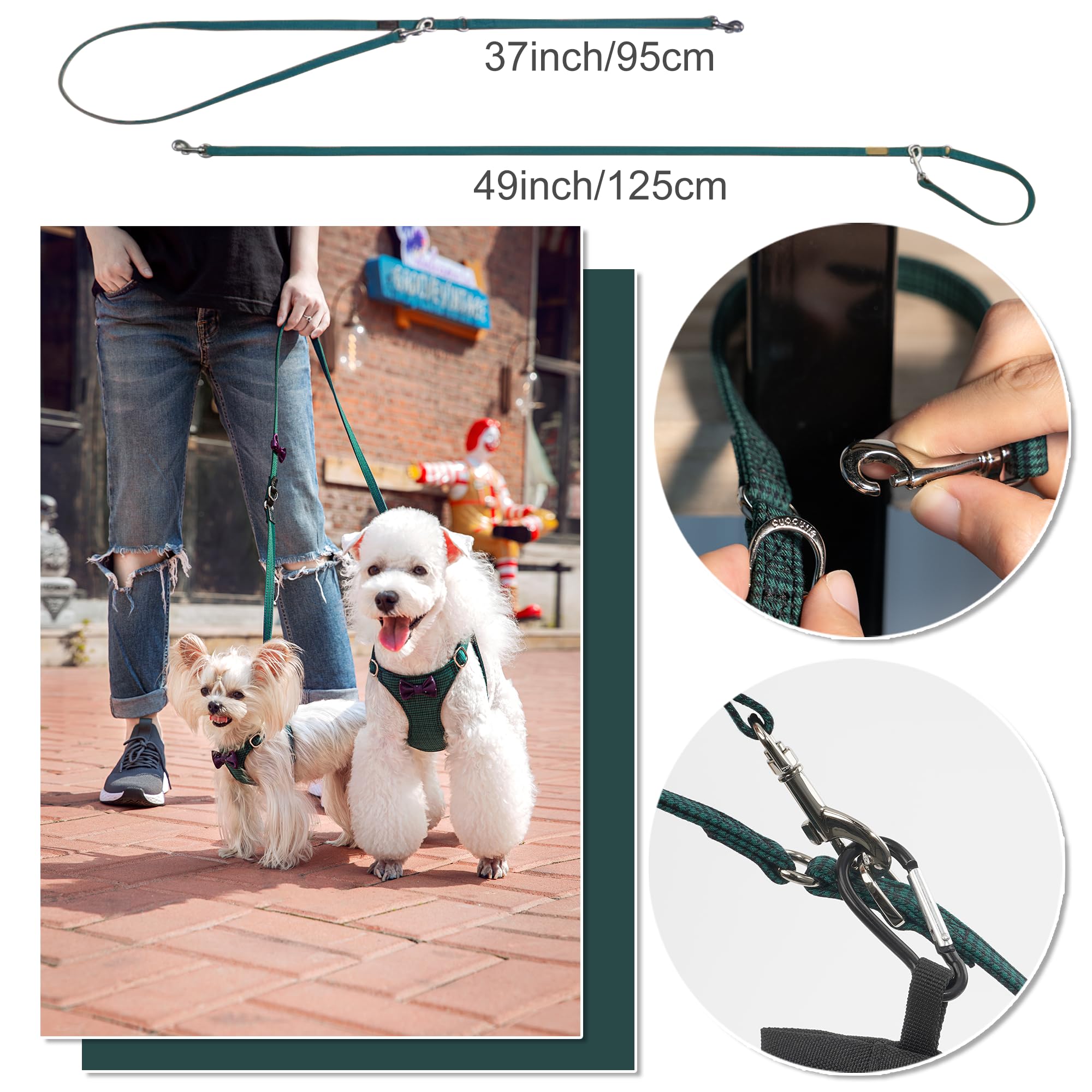 Correa multifuncional Puppytie con dos longitudes para paseos