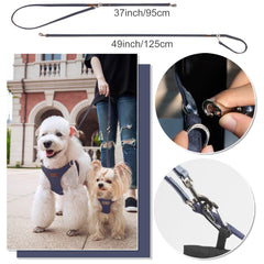 Puppytie correa integrada con dos longitudes para dos perros