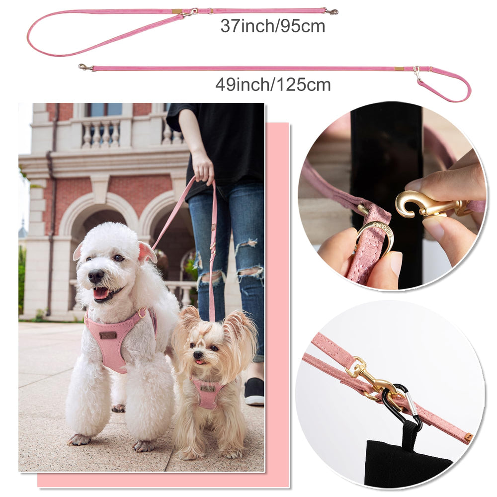 Correa multifuncional Puppytie con dos longitudes para dos perros.