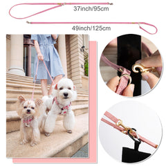 Correa multifuncional Puppytie con dos longitudes para salidas con dos perros.