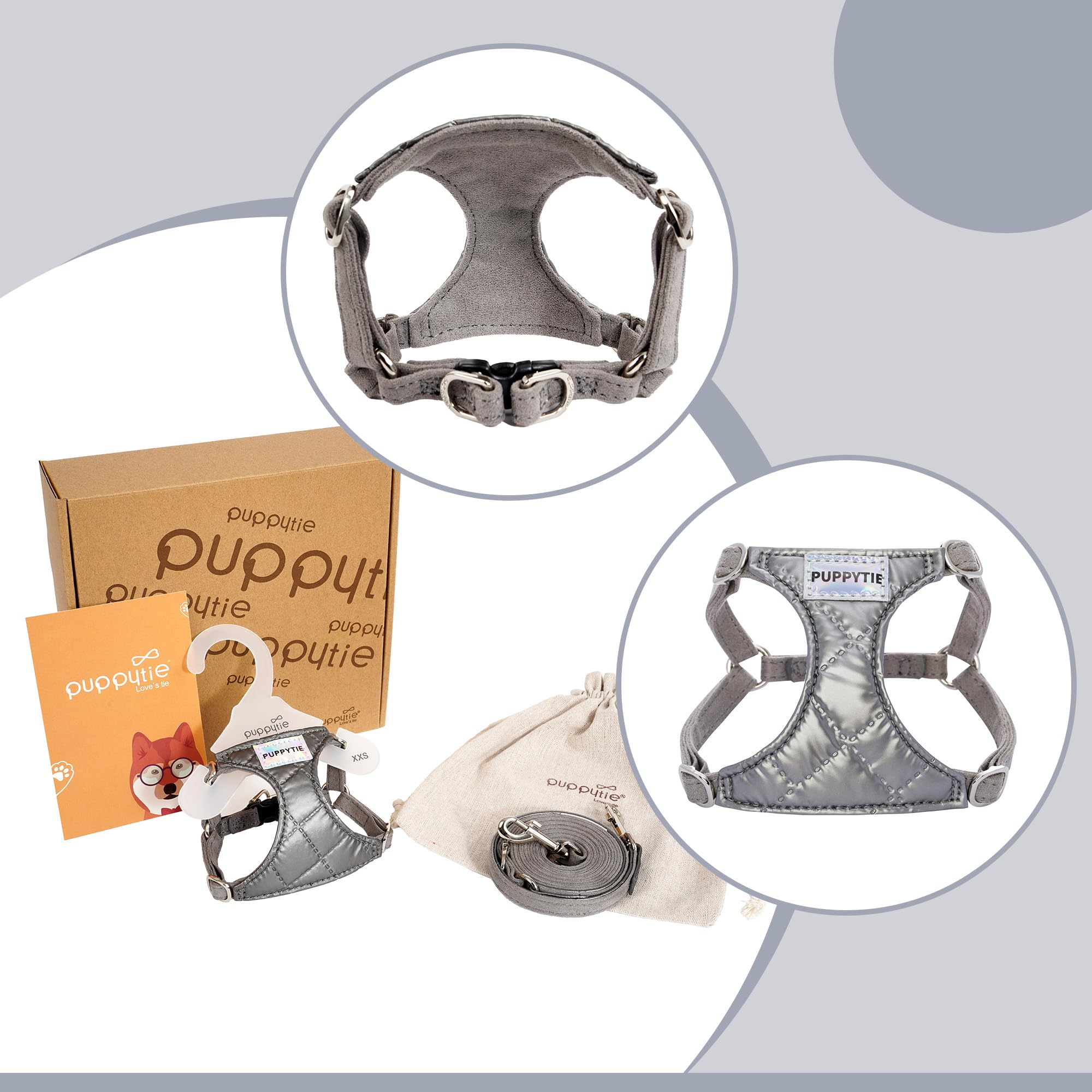 Correa multifuncional Puppytie con dos longitudes listas para paseos.