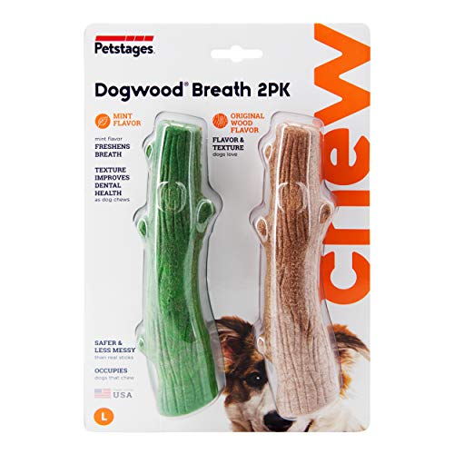 Pupstages Dogwood sabor menta para aliento fresco durante la masticación.