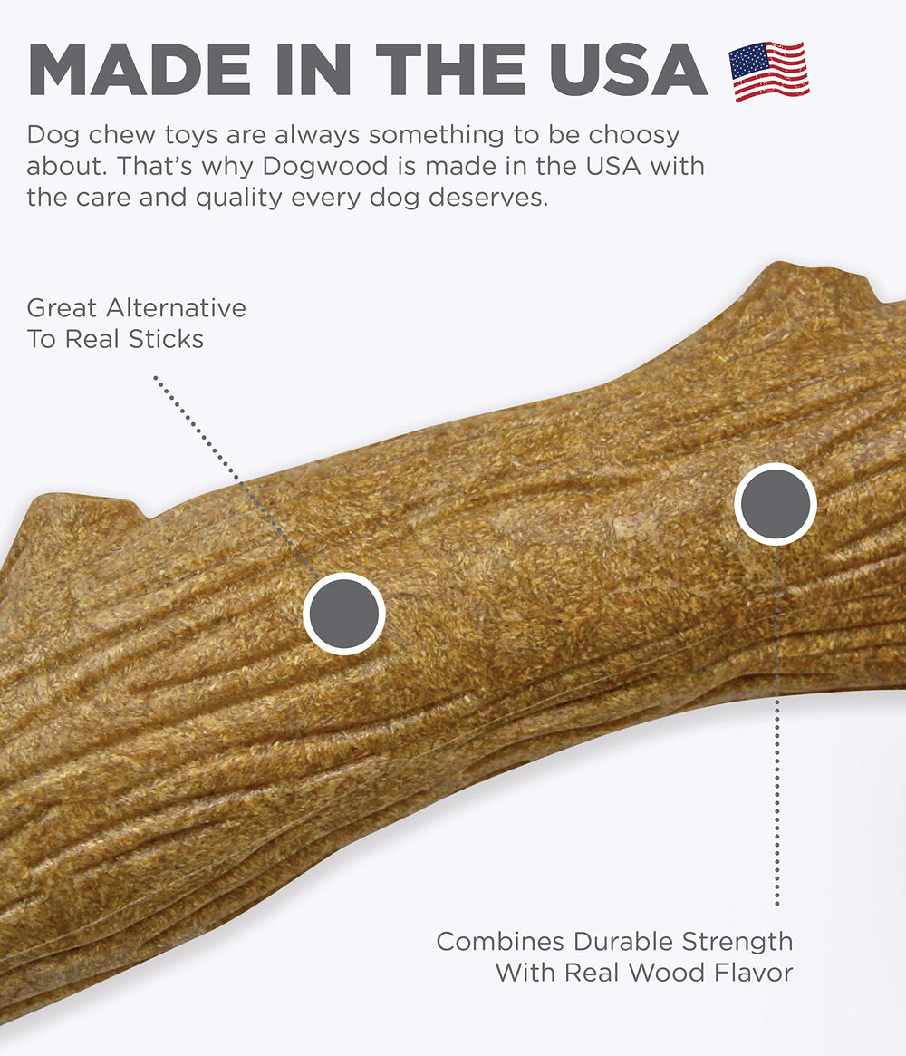 Pupstages Dogwood: textura natural que facilita masticación suave para perros medianos.