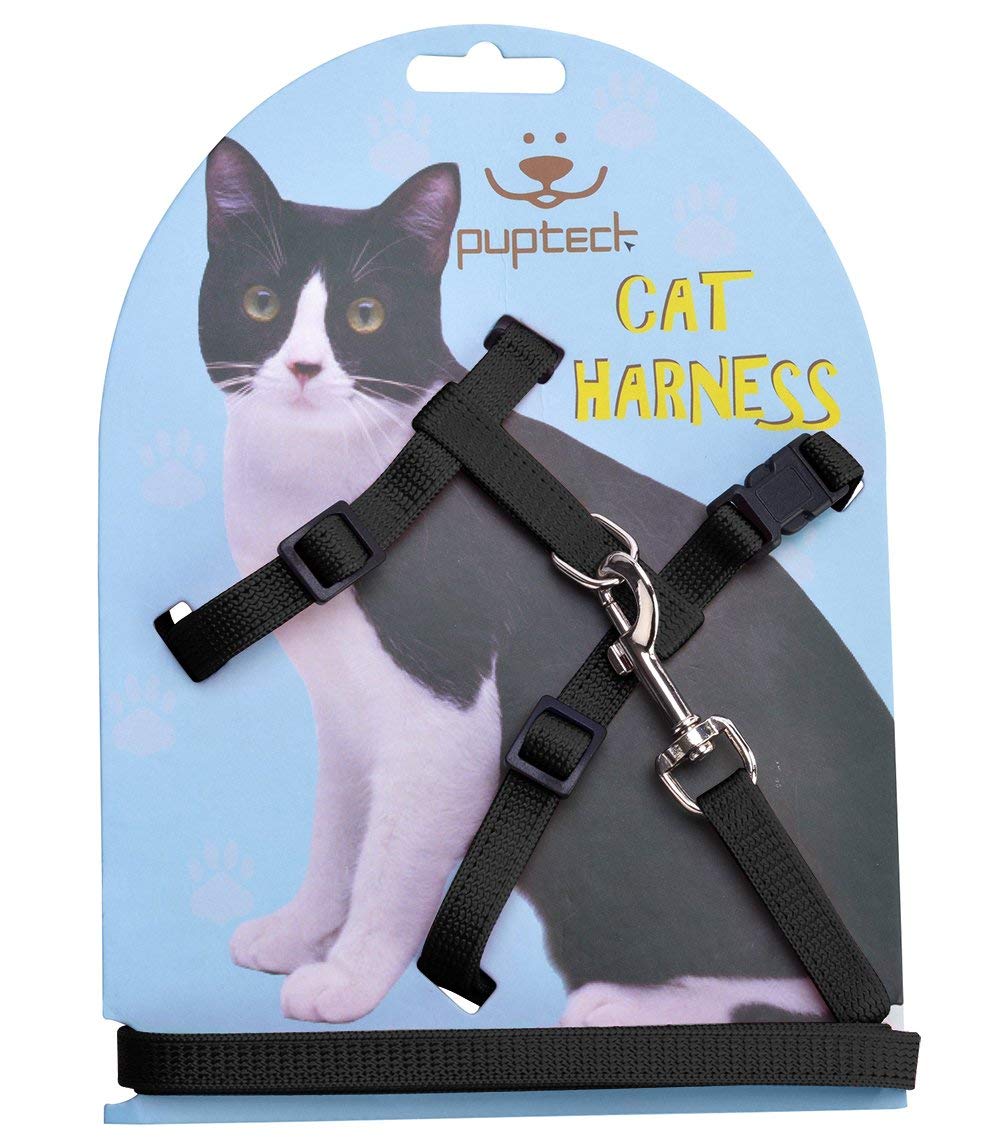 Arnés para gato PUPTECK ajustable y seguro para paseos al exterior