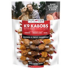 Pur Luv K9 Kabobs poulet et canard, récompense protéinée et savoureuse.