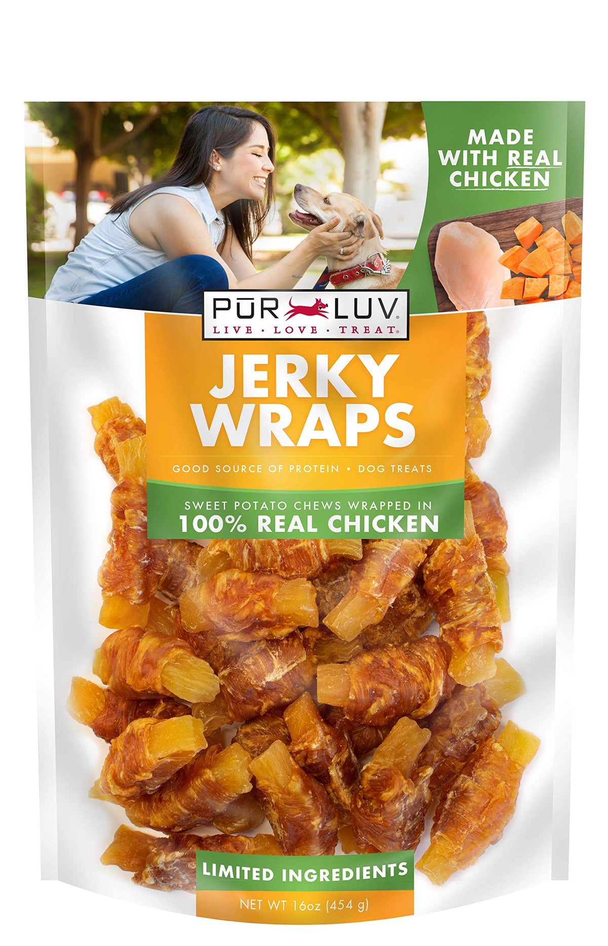 Pur Luv Wrap Poulet et Patate Douce — friandise riche en protéines.