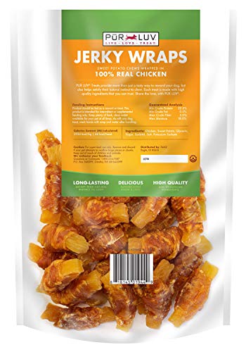Pur Luv Wrap Poulet et Patate Douce — bouchée alléchante pour chiens.