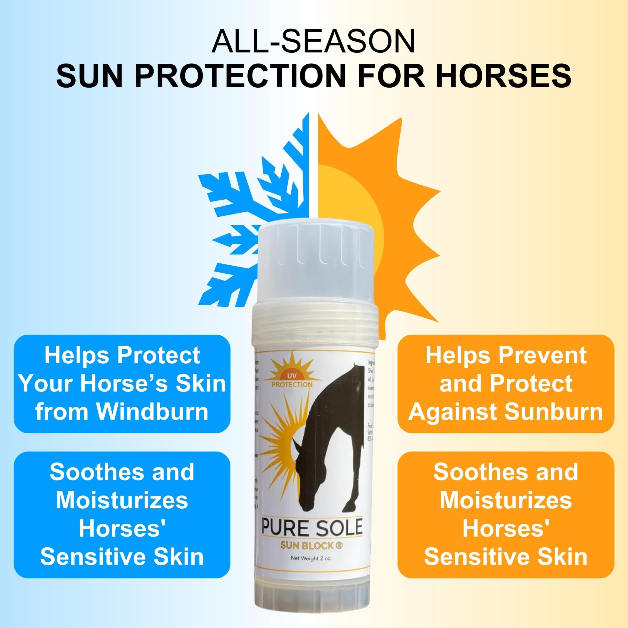 Protección Pure Sole en orejas para piel sensible del caballo