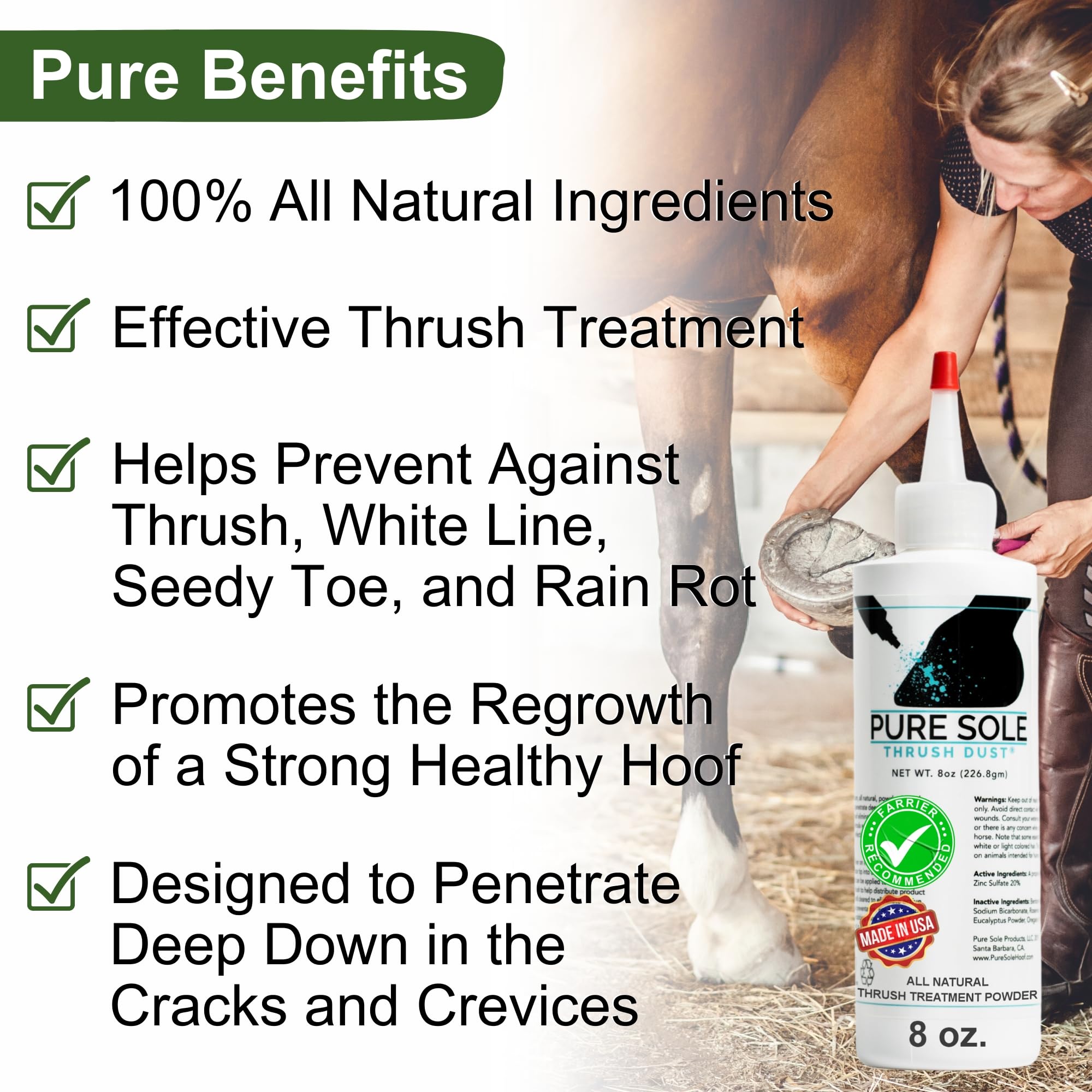 Polvo de textura fina de Pure Sole Thrush Dust para aplicación suave.