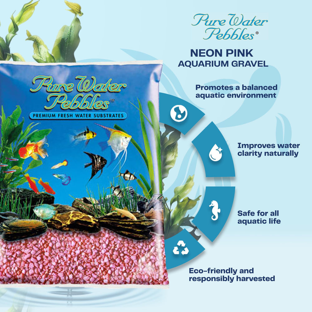 Pure Water Pebbles grava neón rosa para terrarios, aporta contraste y estilo decorativo.