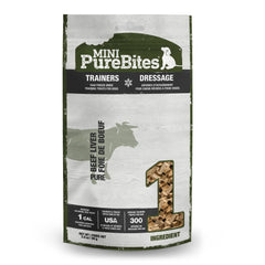 PureBites higado de res liofilizado en trozos pequenos, alto en proteina.