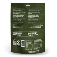 PureBites bolsa reciclable de higado de res liofilizado, opción responsable.