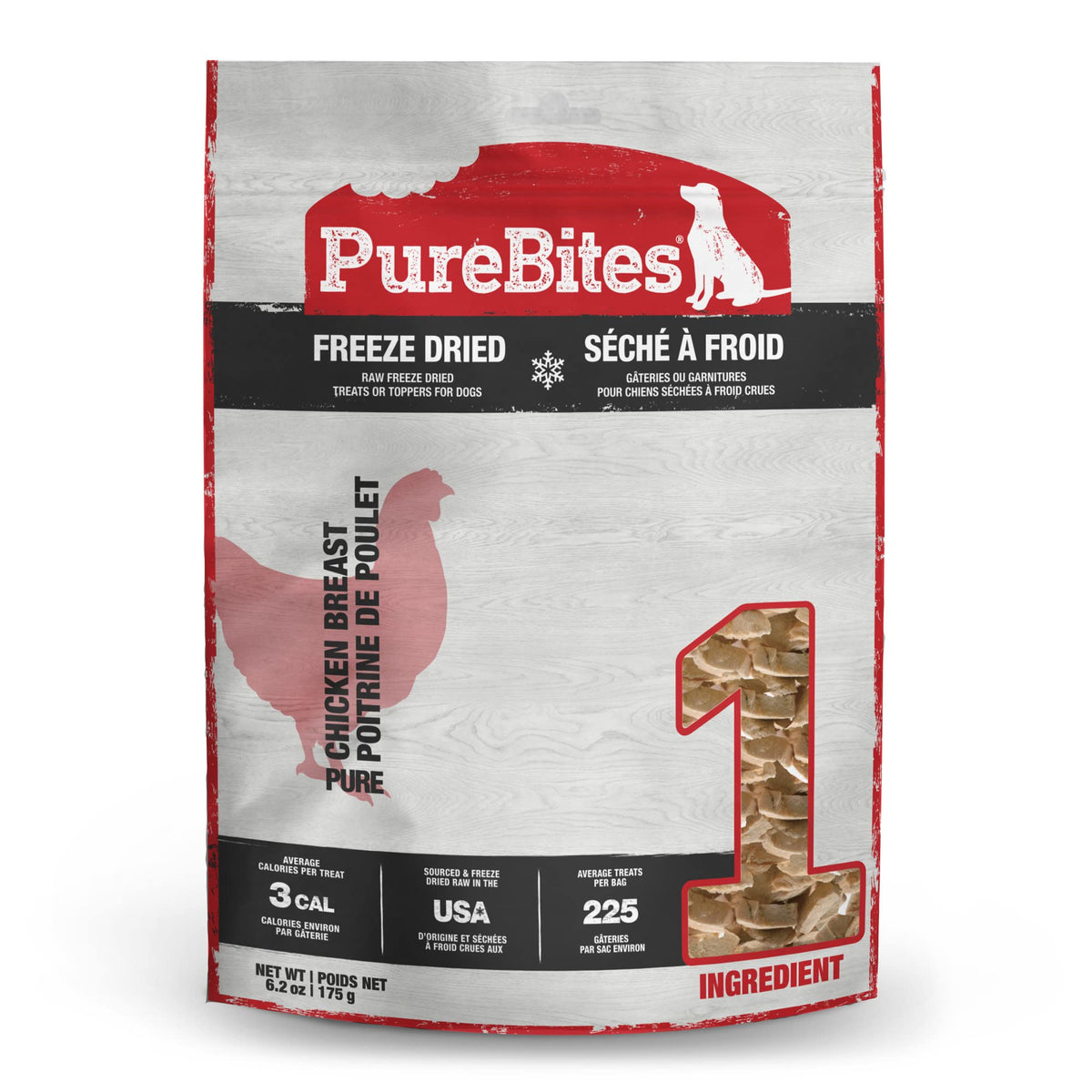PureBites pechuga de pollo deshidratada para perro, snack proteico