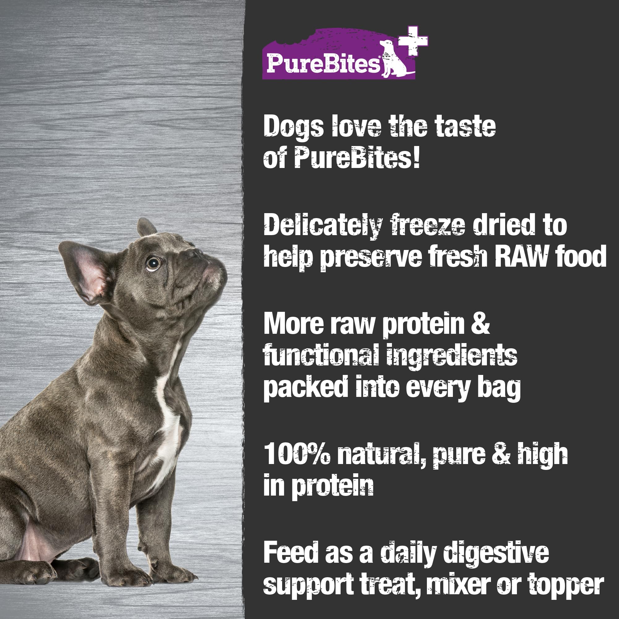 PureBites apto para dietas restrictivas, con ingredientes simples.