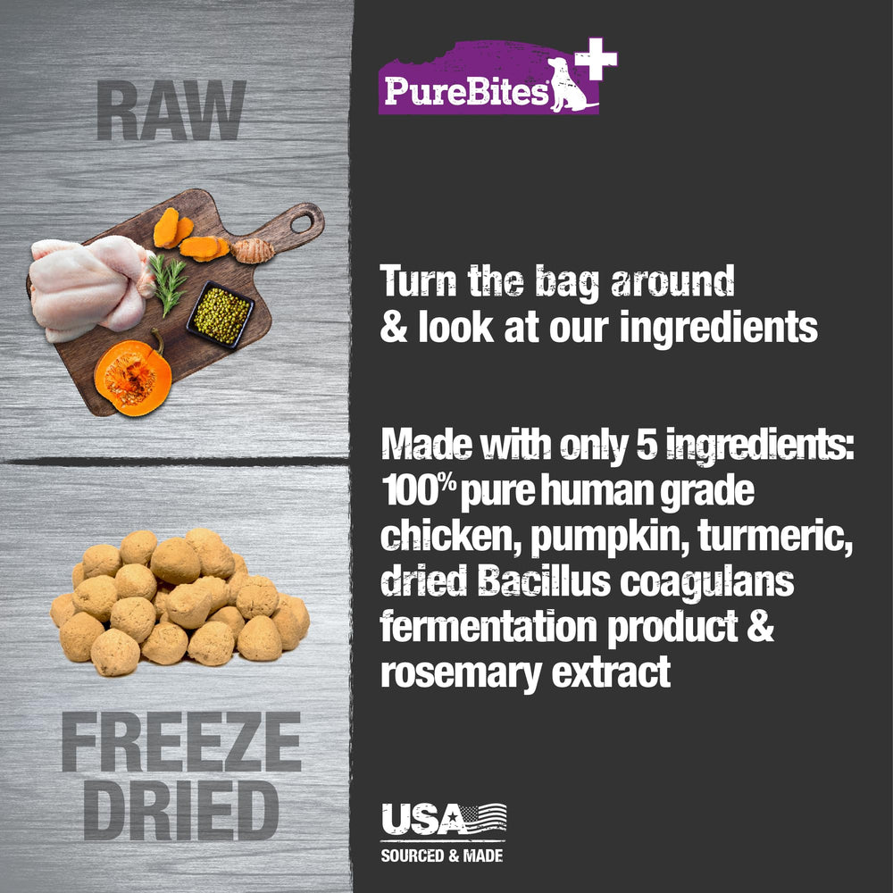 PureBites sabor natural, premio sabroso para perros sin aditivos.