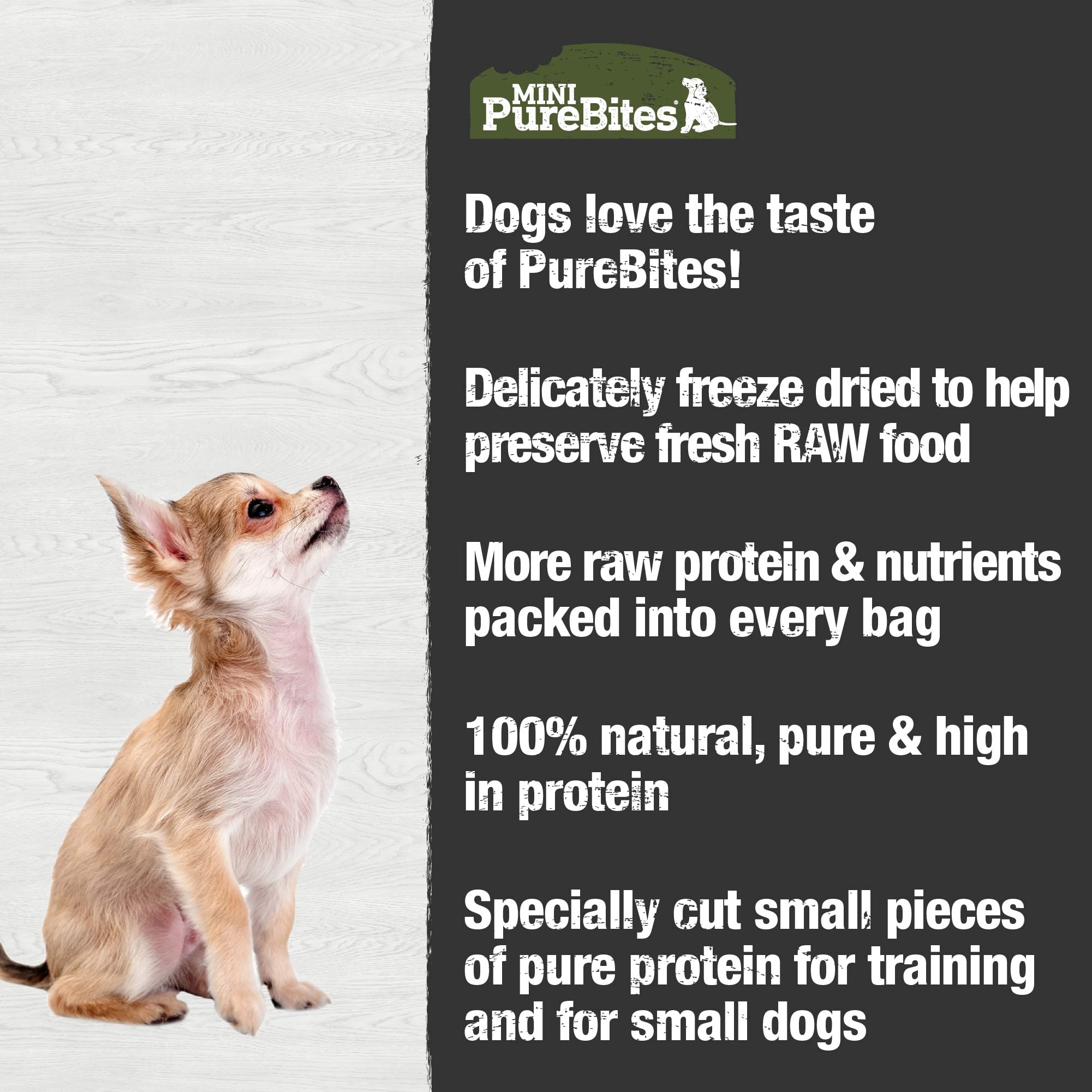 PureBites premio diario para entrenamiento y refuerzo positivo.