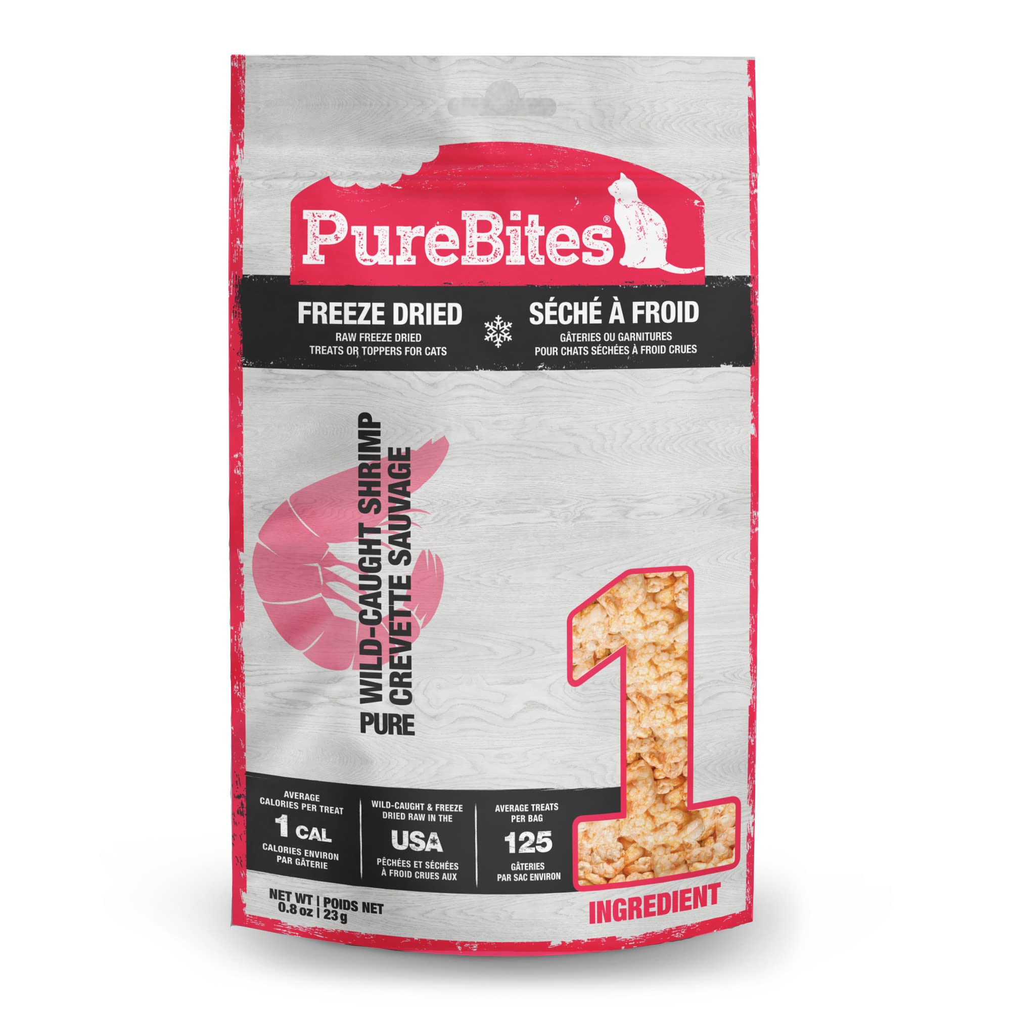 PureBites sachet crevettes sechees, friandise simple et naturelle pour chat