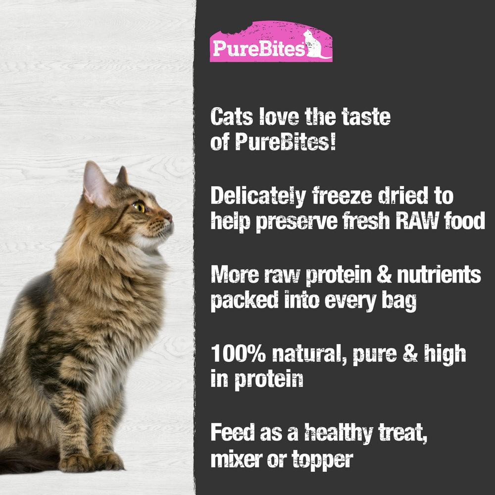 PureBites salmón deshidratado para gatos, porciones controladas para snack.