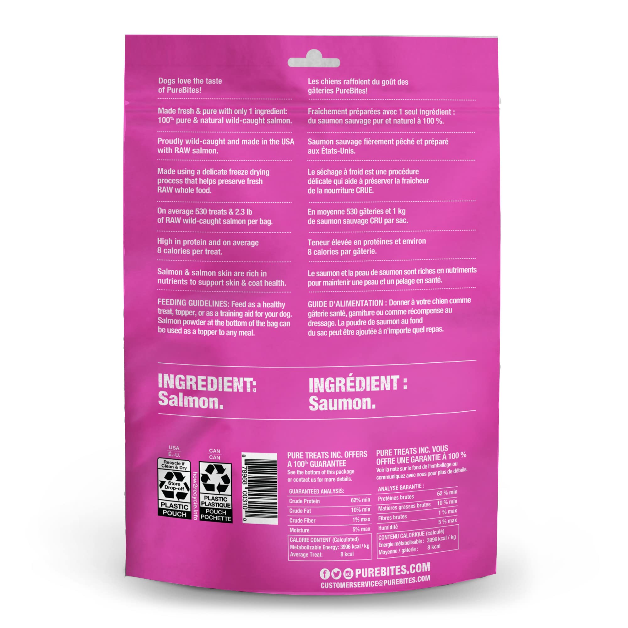 PureBites salmón: ingrediente único para dietas restrictivas de perros