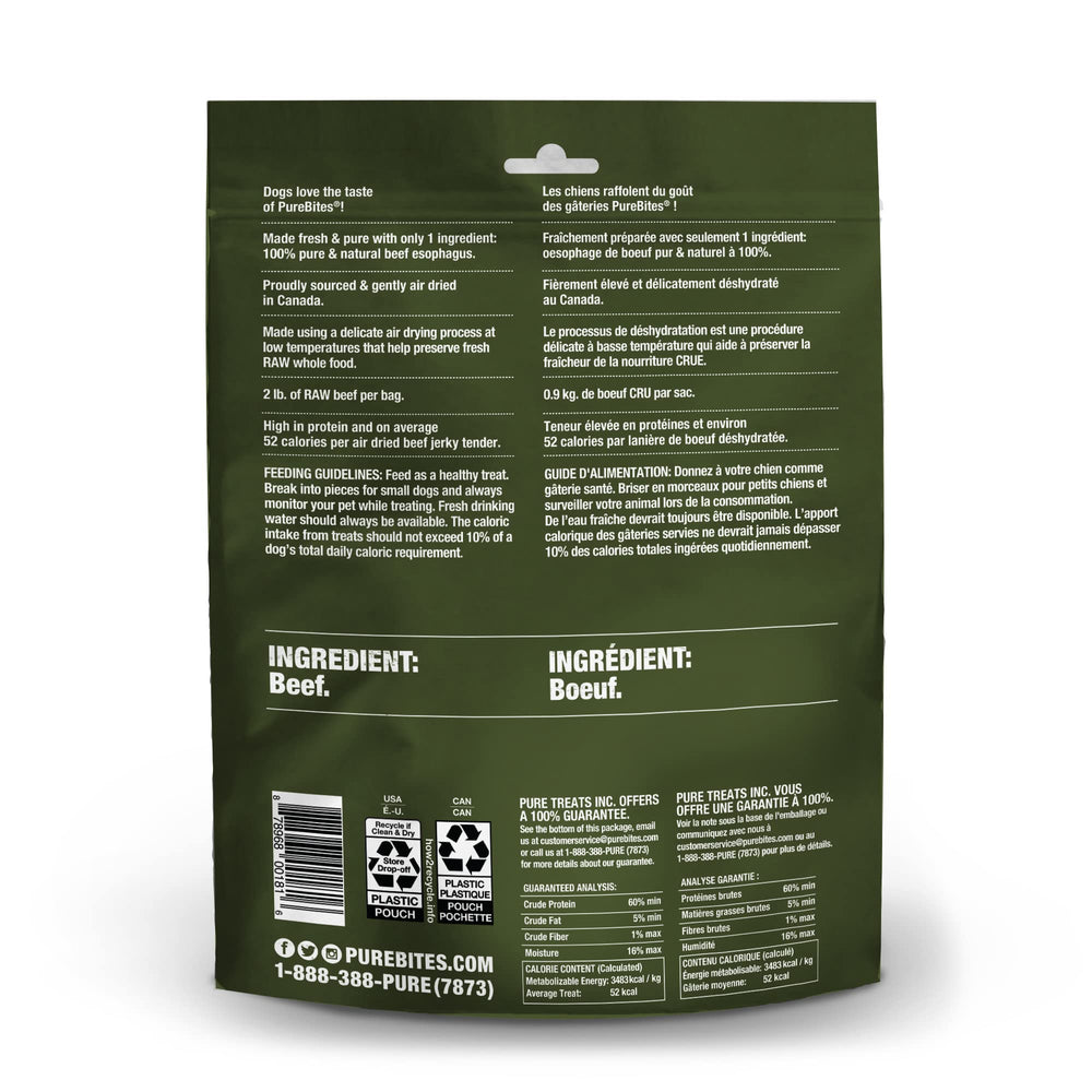 PureBites jerky en tiras para perros, ideal como recompensa