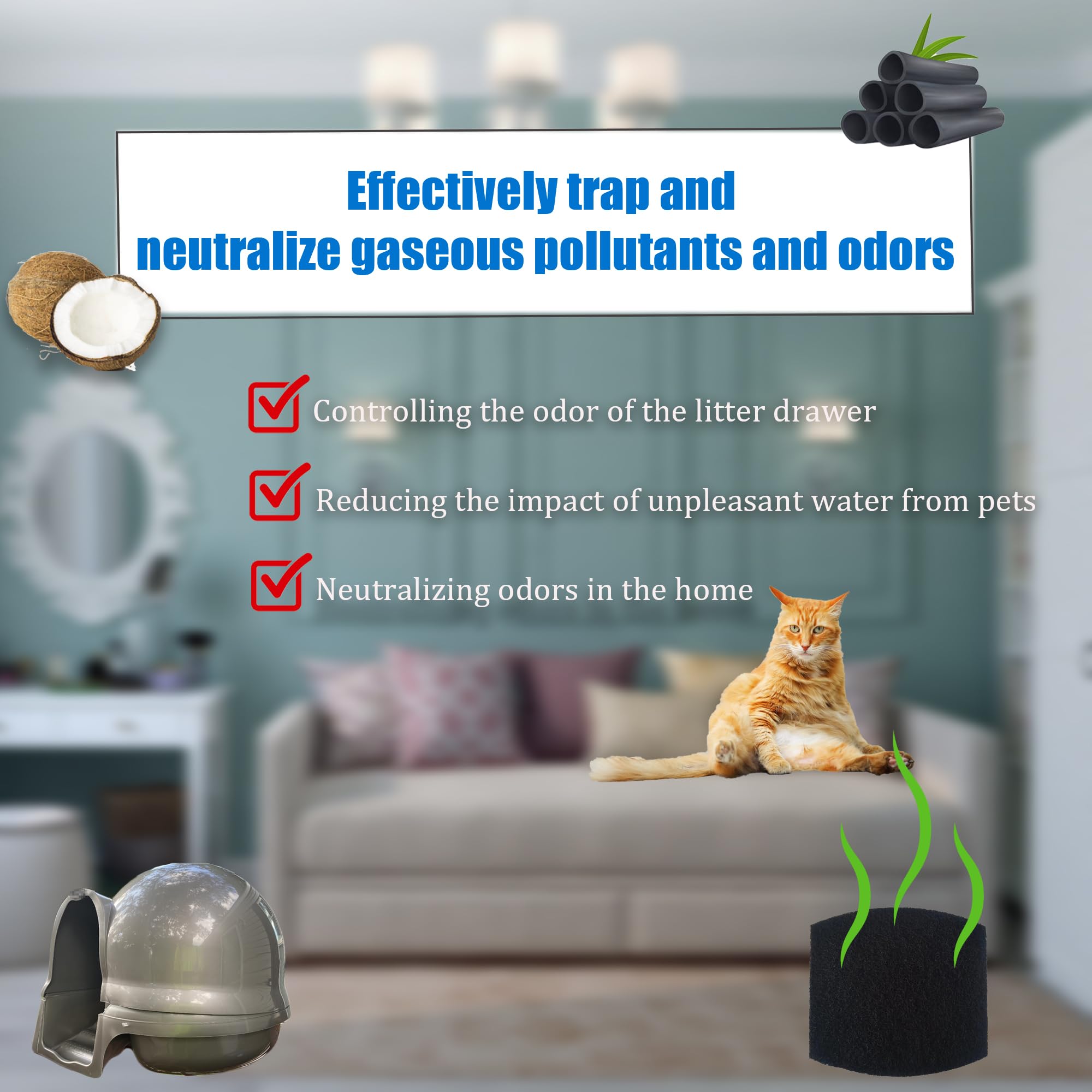 PurifyLogix filtro de carbono natural para reducir olores en casa.