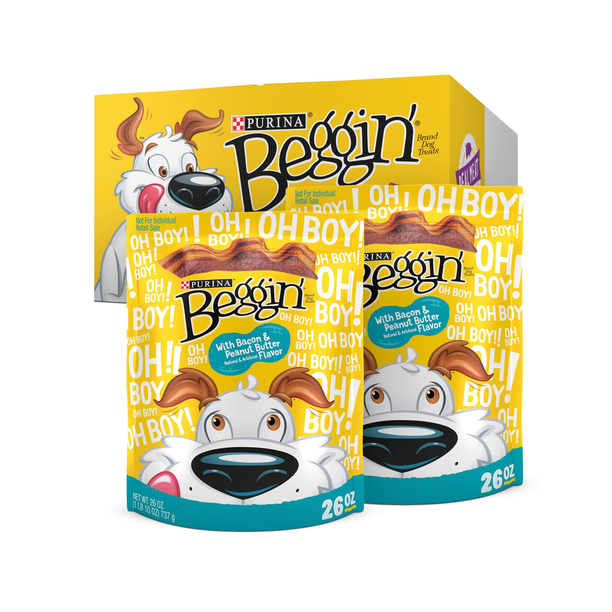 Purina Beggin' Strips con carne real y tocino, premio sabroso para perros