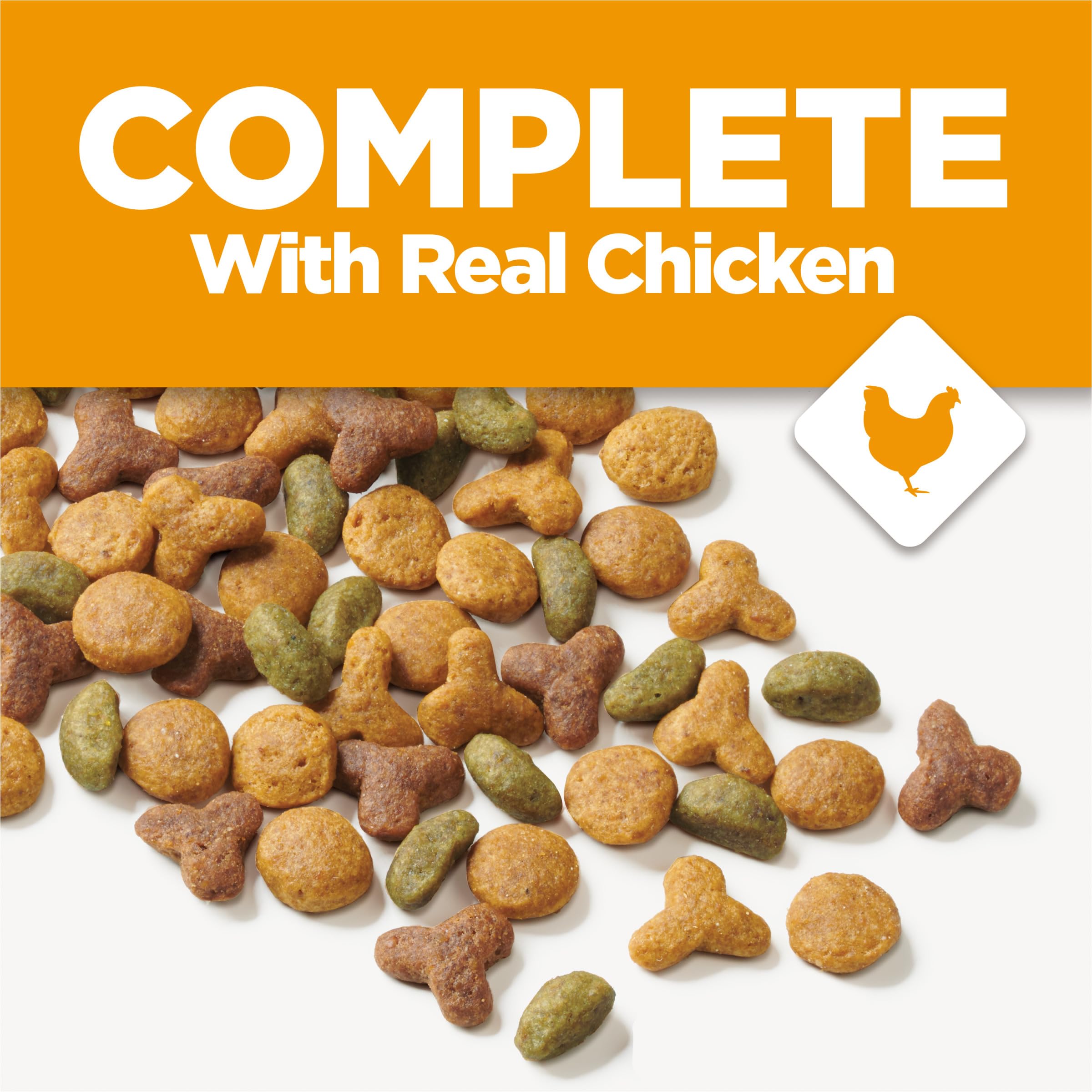Purina Cat Chow Complete kibble crujiente para pelaje brillante.