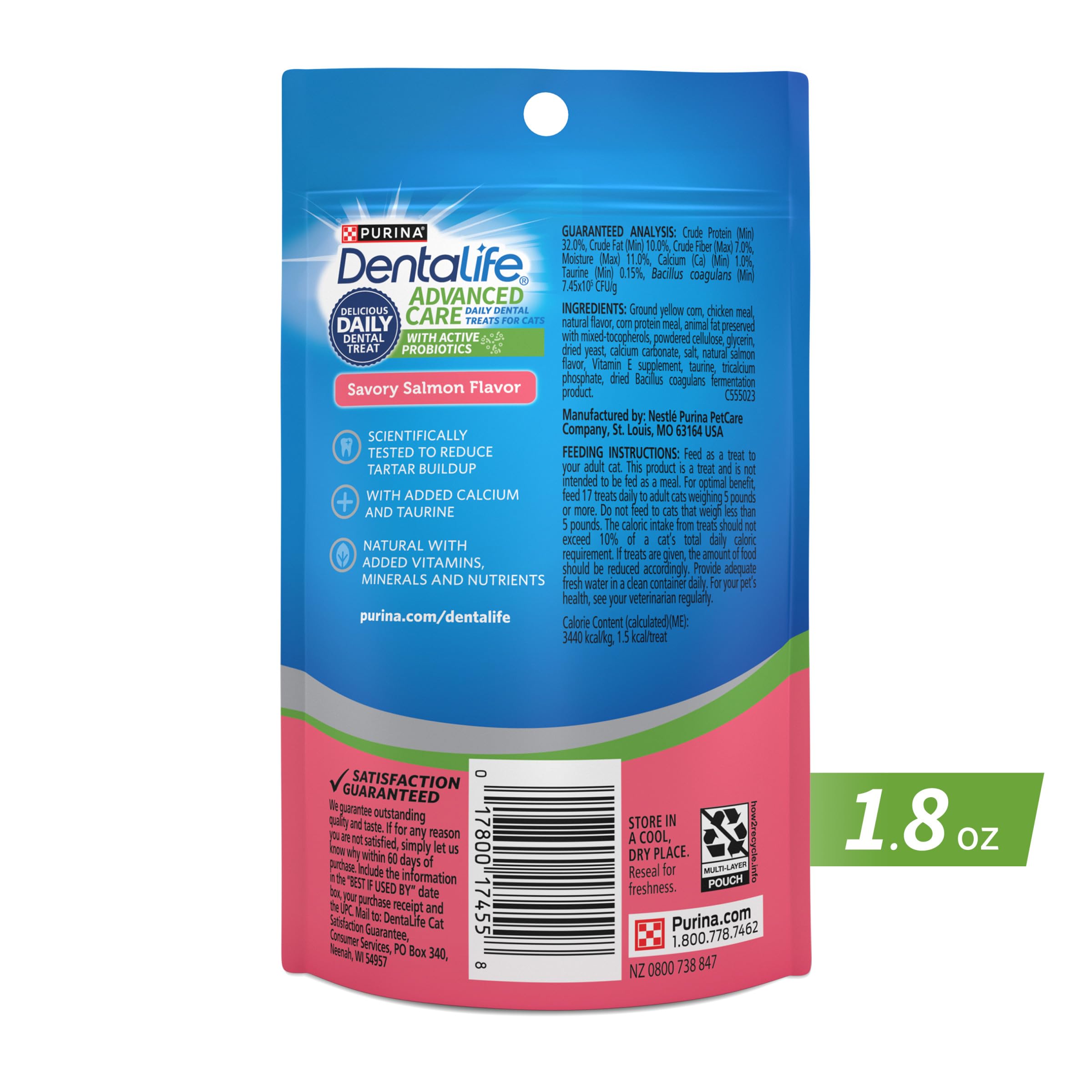Purina Dentalife: bolsa con cierre reutilizable para conservar la frescura.