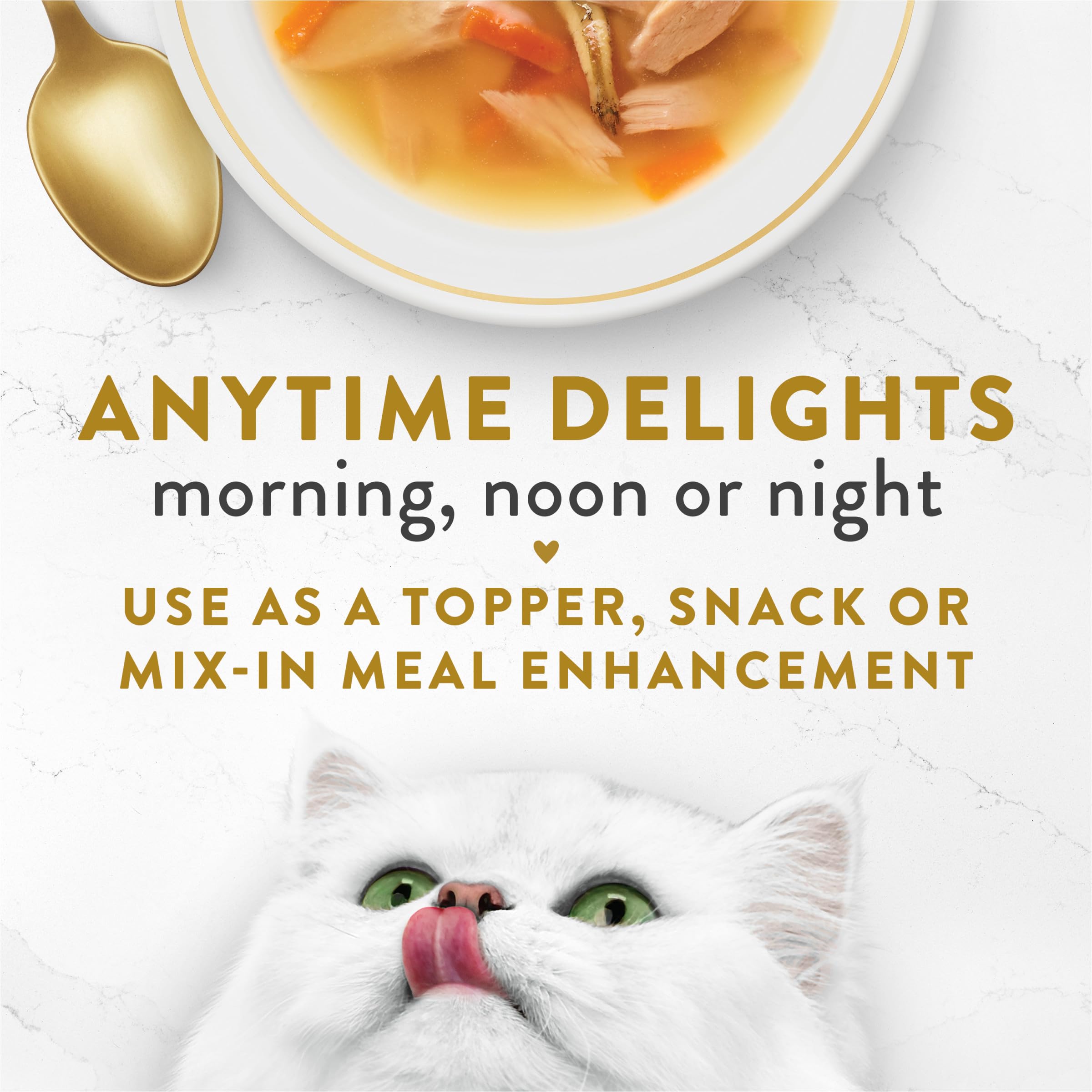 Purina Fancy Feast Broth Topper Clasico Sin Granos: opción limpia de proteínas reales.