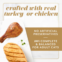 Purina Fancy Feast Gems mousse pollo, textura suave para paladares selectos.