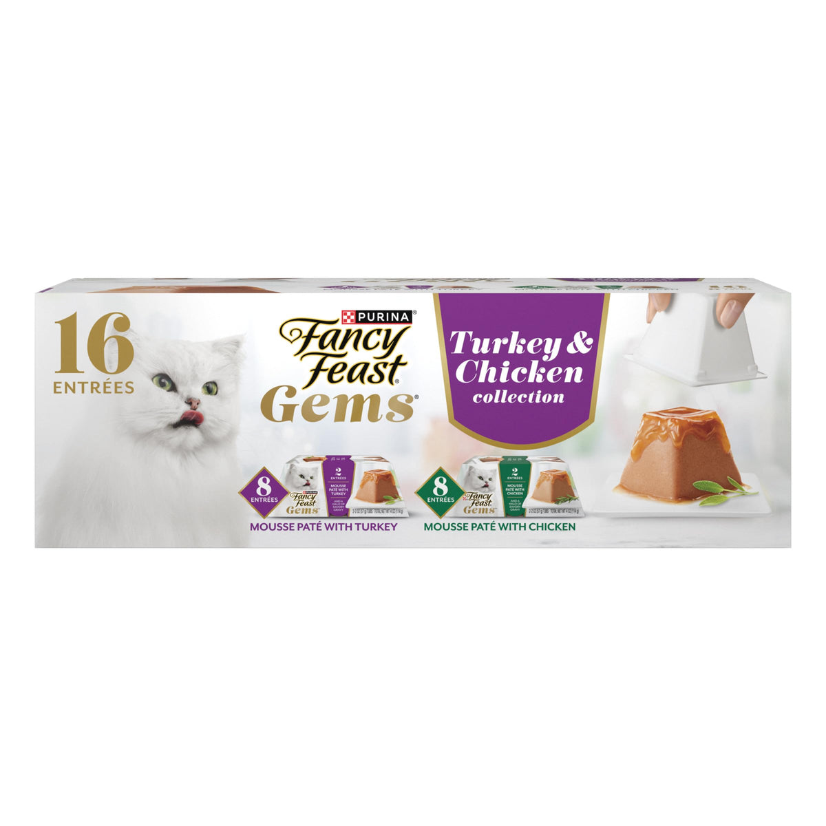 Purina Fancy Feast Gems, paquete para gatos, variedad lista para la cena.