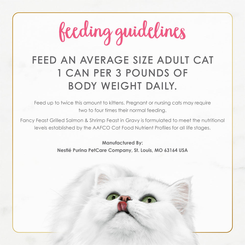 Purina Fancy Feast lata de 24 porciones lista para servir.