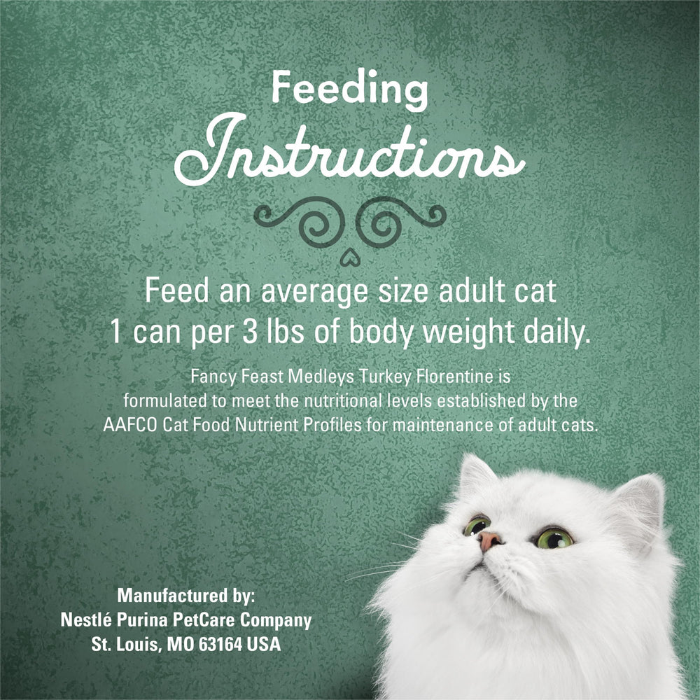 Purina Fancy Feast Medleys combinación global de sabores en una salsa suave.