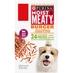 Purina Moist & Meaty con carne de res, sabor burger, ideal como comida principal