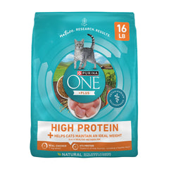 Purina ONE Alta Proteína, bolsa de 16 lb, para apoyar peso saludable en gatos