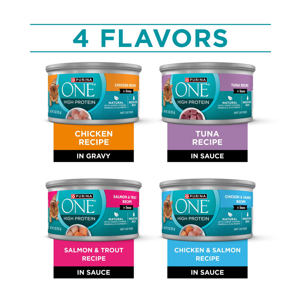 Purina ONE atún en salsa, lata 3oz, sabor que favorece la hidratación.