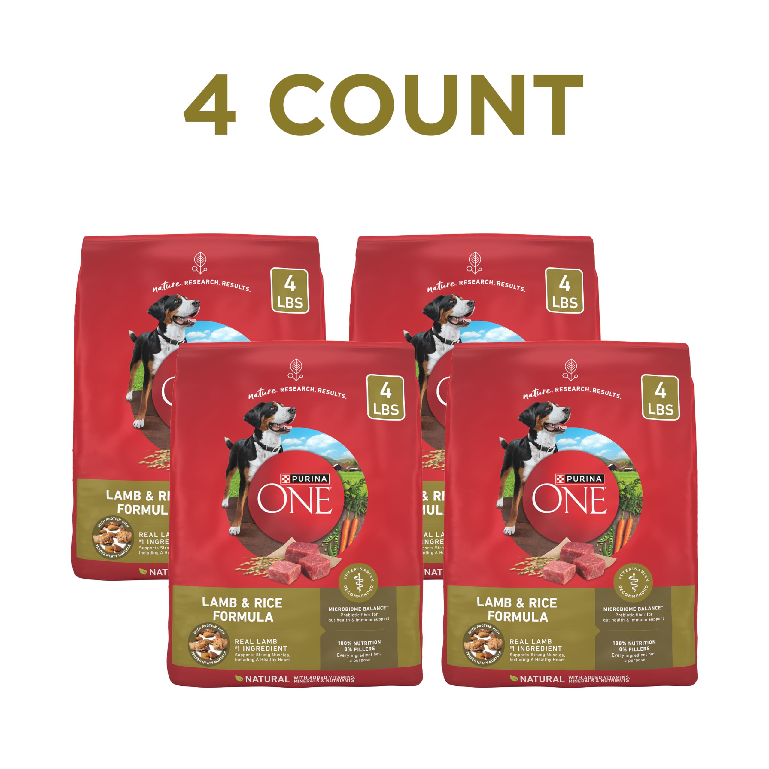Croquetas Purina ONE para perro cordero y arroz, textura crujiente para saciar con sabor.