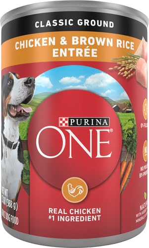 Purina ONE etiqueta nutricional clara para perro adulto con pollo y arroz